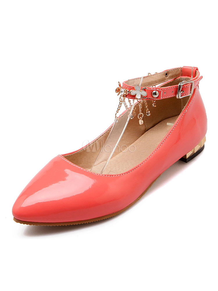 black ballet flats with ankle strap