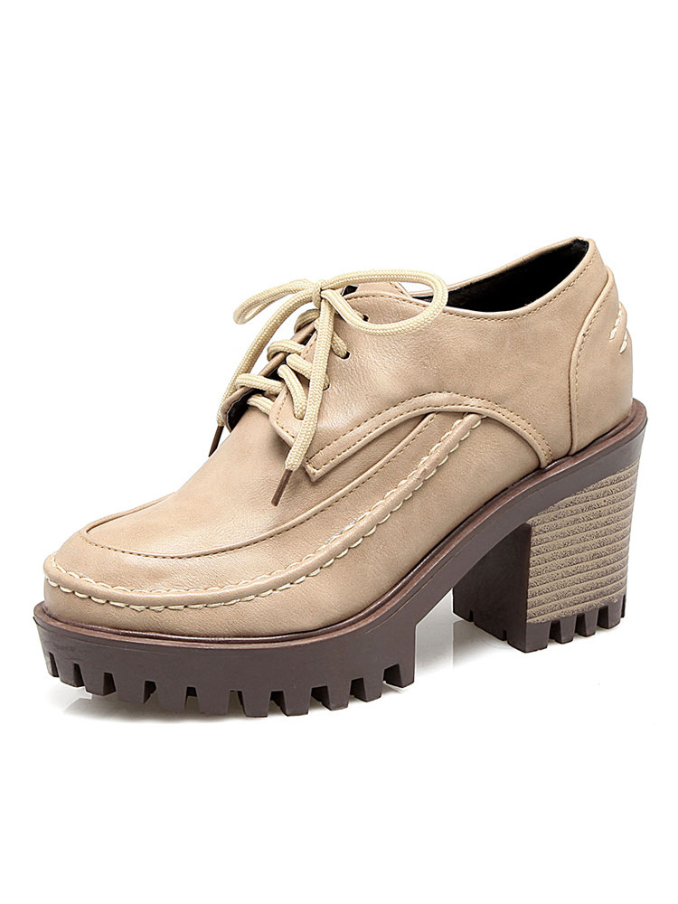 chunky heel oxford womens shoes