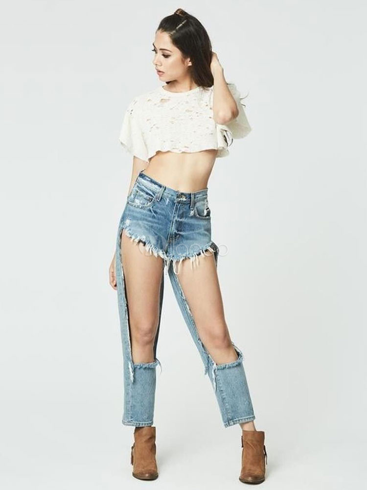 ripped cut jeans