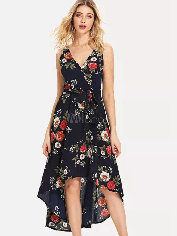 vestido floral chiffon