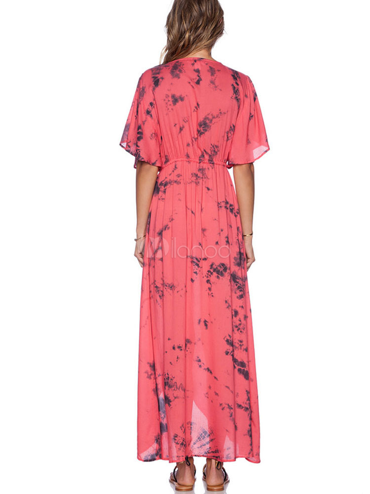 Watermelon Red Maxi Summer Dress