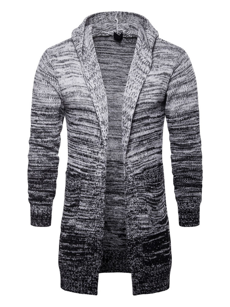 long grey sweater coat