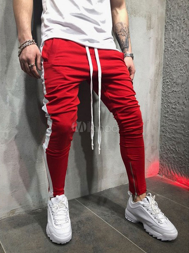 mens jogger pants zipper leg