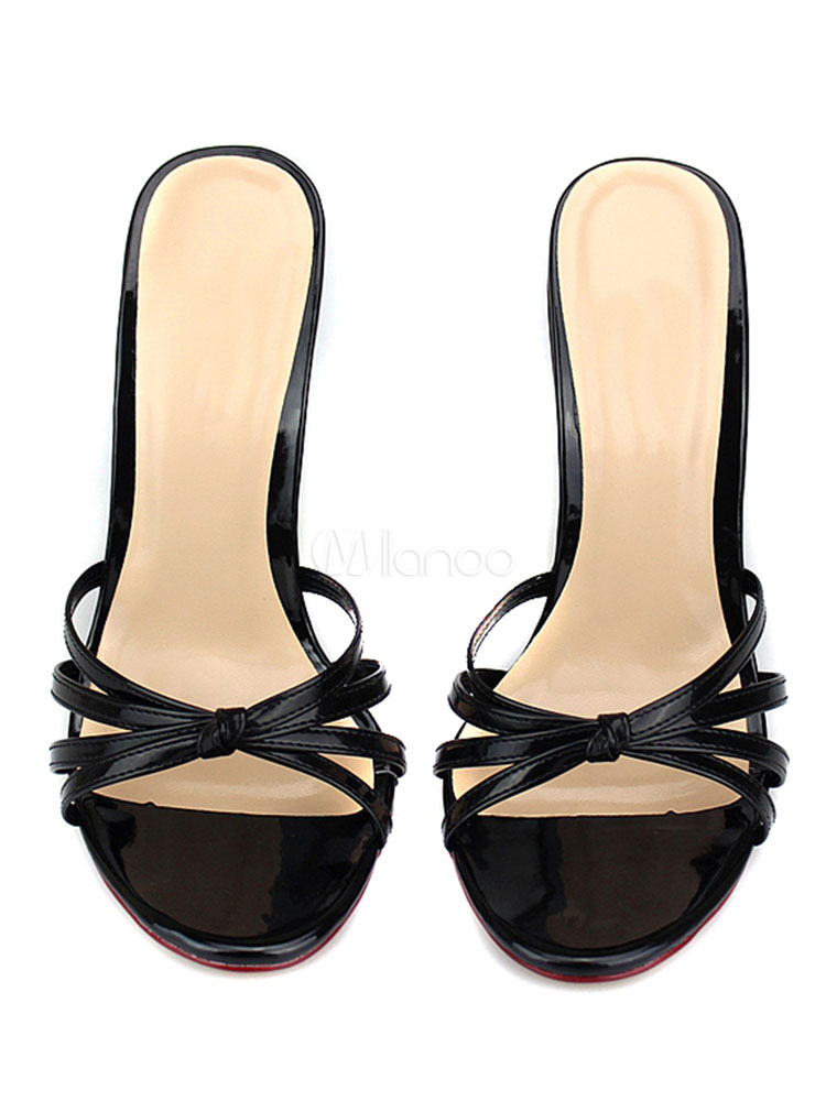 Black Sexy Shoes Women Open Toe Plus Size Wedge Sandals - Milanoo.com