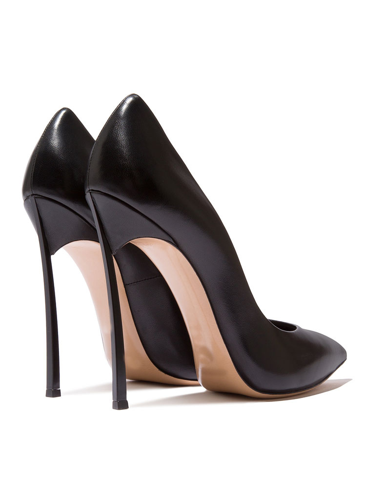 Black High Heels Women Dress Shoes Pointed Toe Stiletto Heel Slip On ...