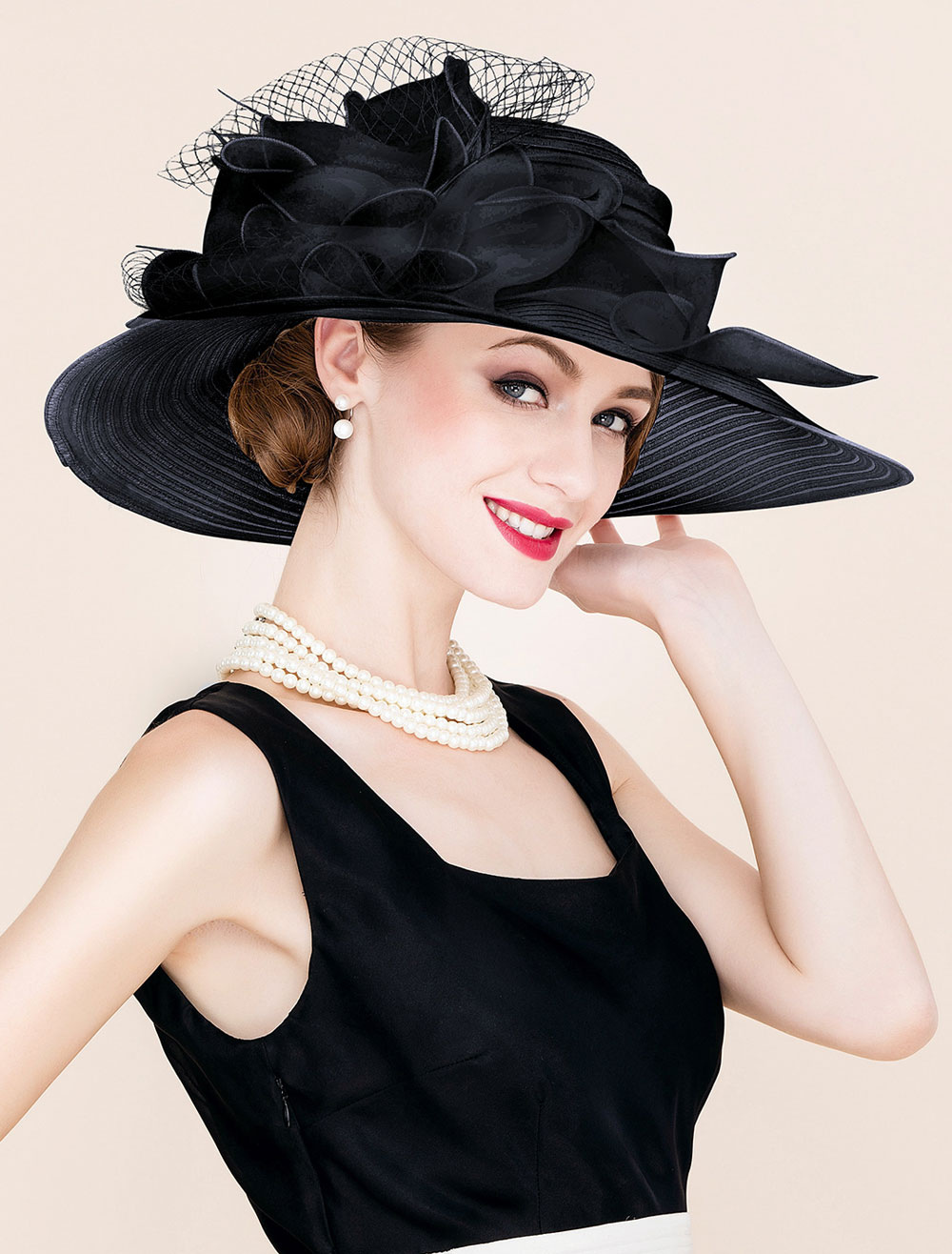 White Retro Hat Flappy Cap Linen Women Royal Headpieces Vintage Costume ...