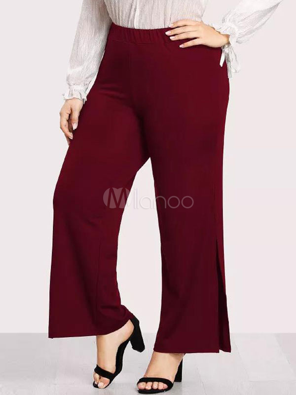 Pantaloni larghi per donna Pantaloni spaccati rossi per donna - Milanoo.com