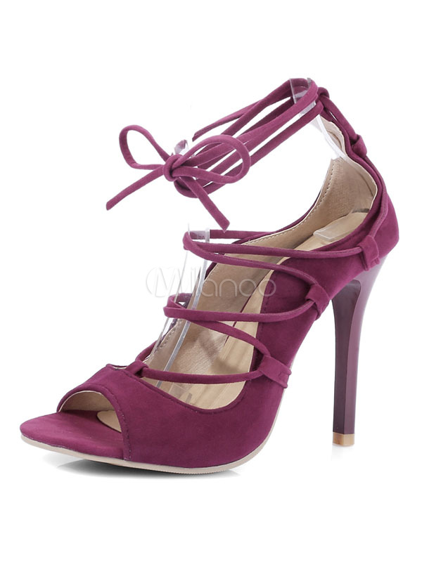 burgundy open toe heels