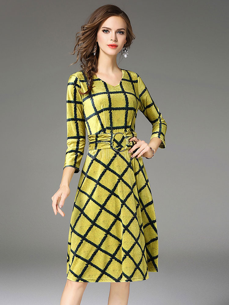 robe jaune patineuse