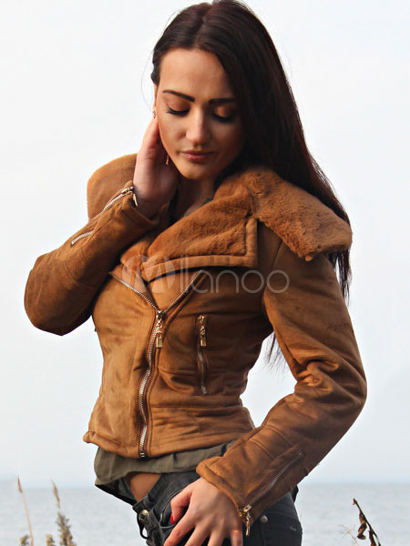 Mujer Gamuza De Invierno Para Chaqueta 7RUqwWPnZA