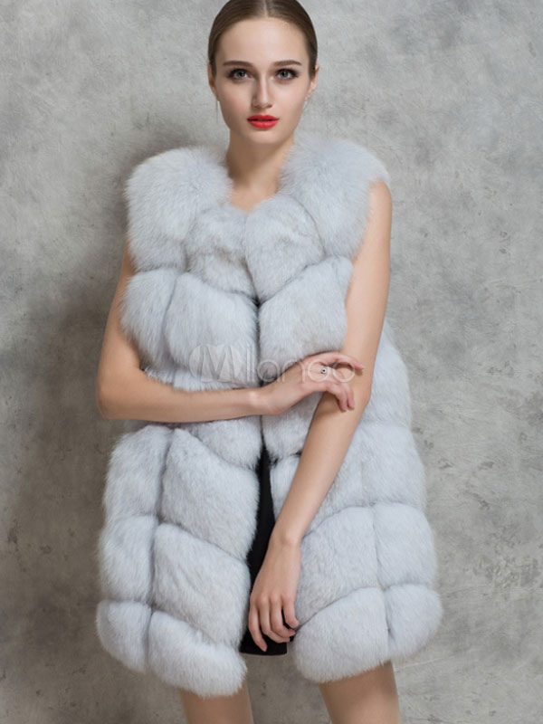 sleeveless fluffy jacket