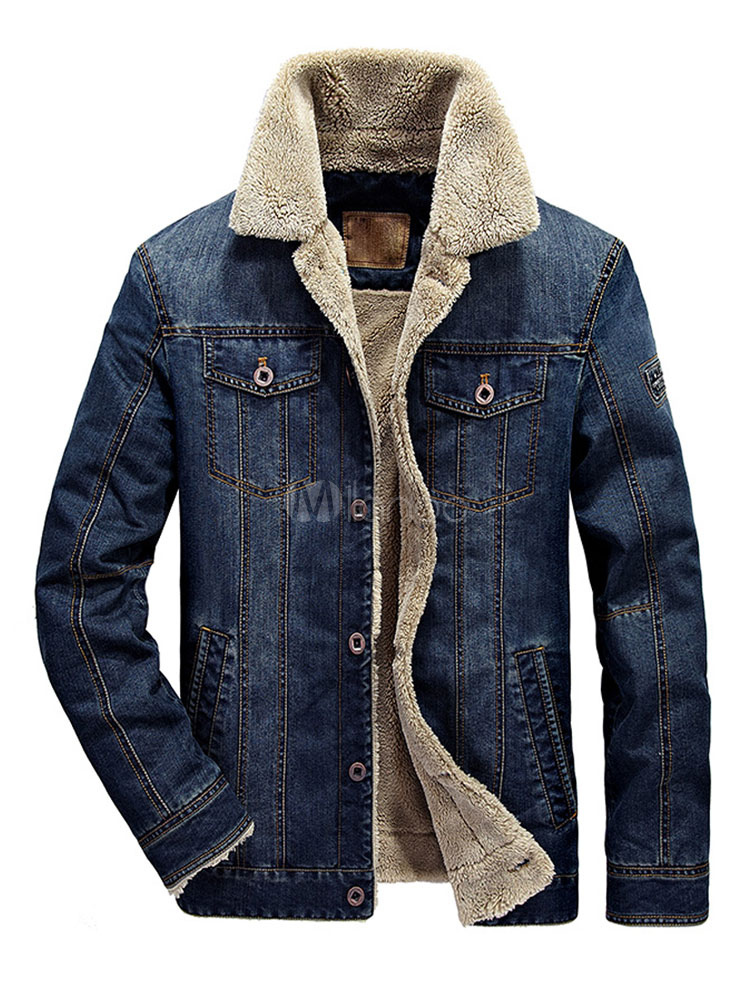 jaqueta jeans sherpa masculina