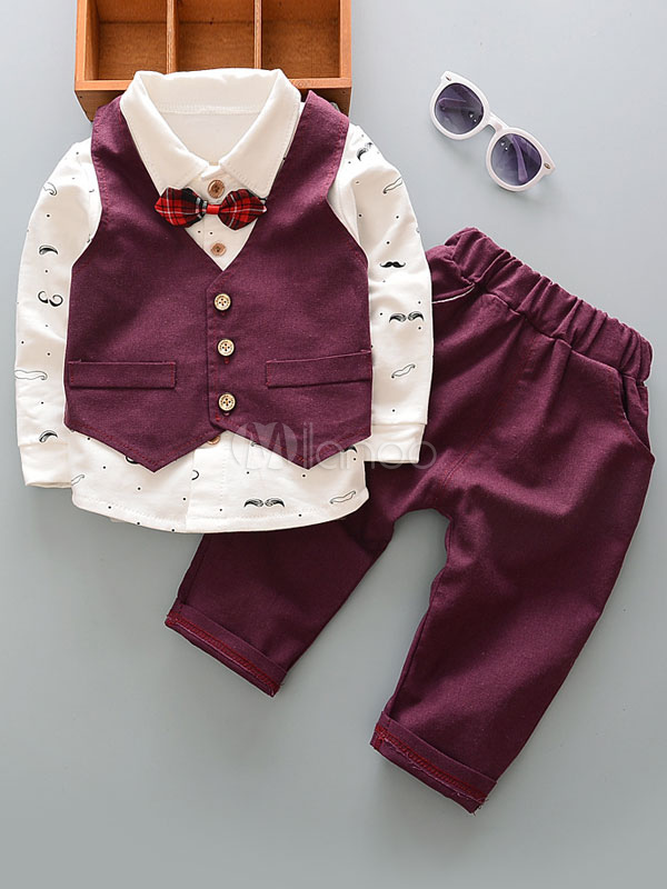 ring bearer outfit burgundy