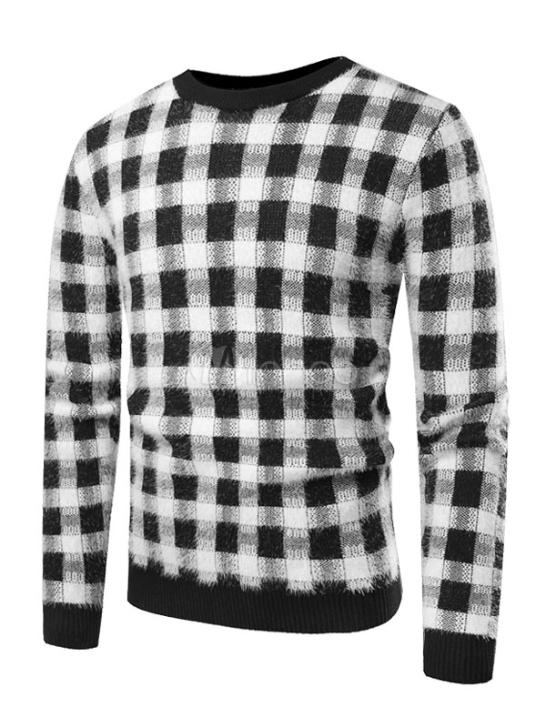 checkered pattern sweater