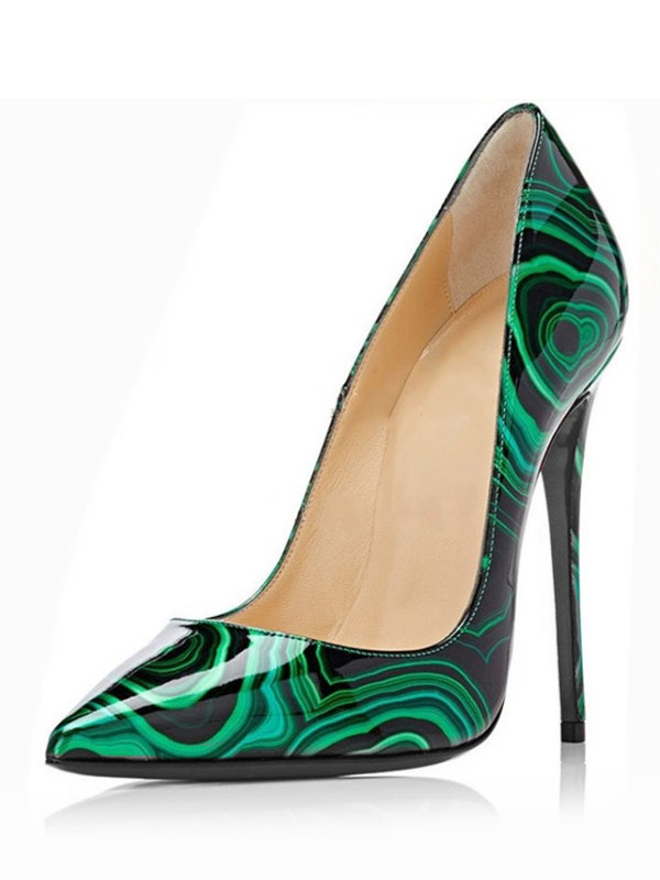 green pointed shoes