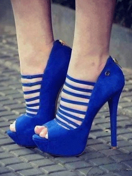 royal blue peep toe shoes