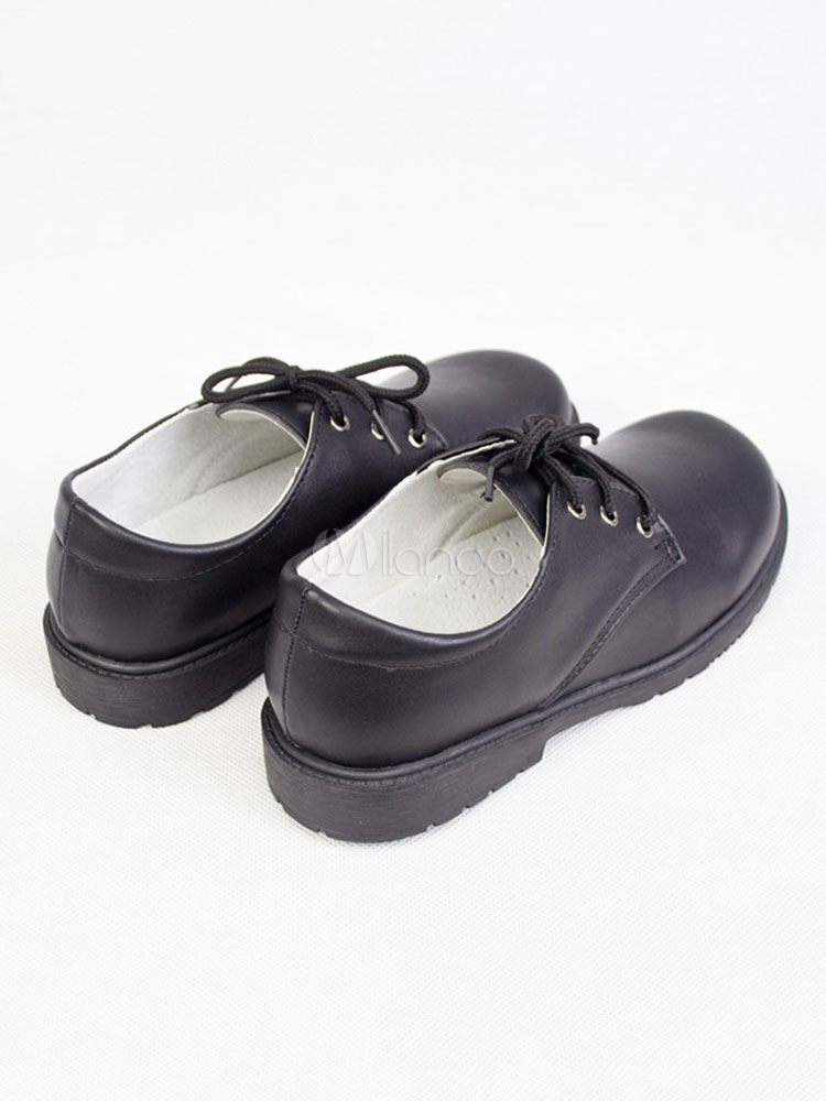 Ring Bearer Shoes Cowhide Round Toe Lace Up Formal Shoes Boys Oxford ...