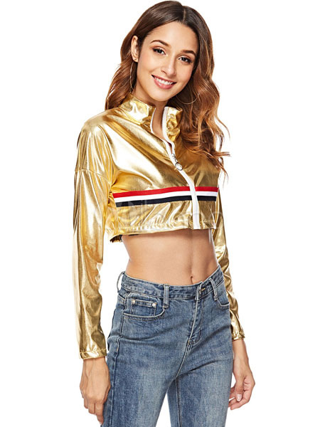 gold cropped jacket