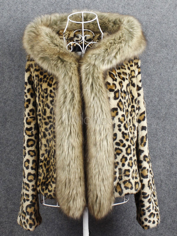 hooded leopard coat