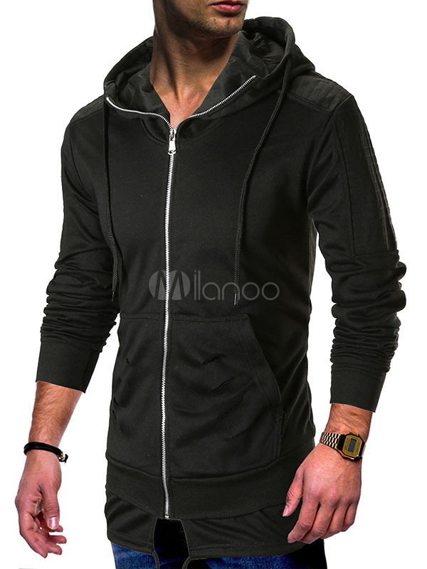 open front jersey hoodie