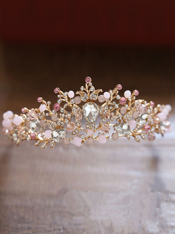 Tiara Crown Princess Headpieces Pink Beaded Ballet Hair Accessories ...