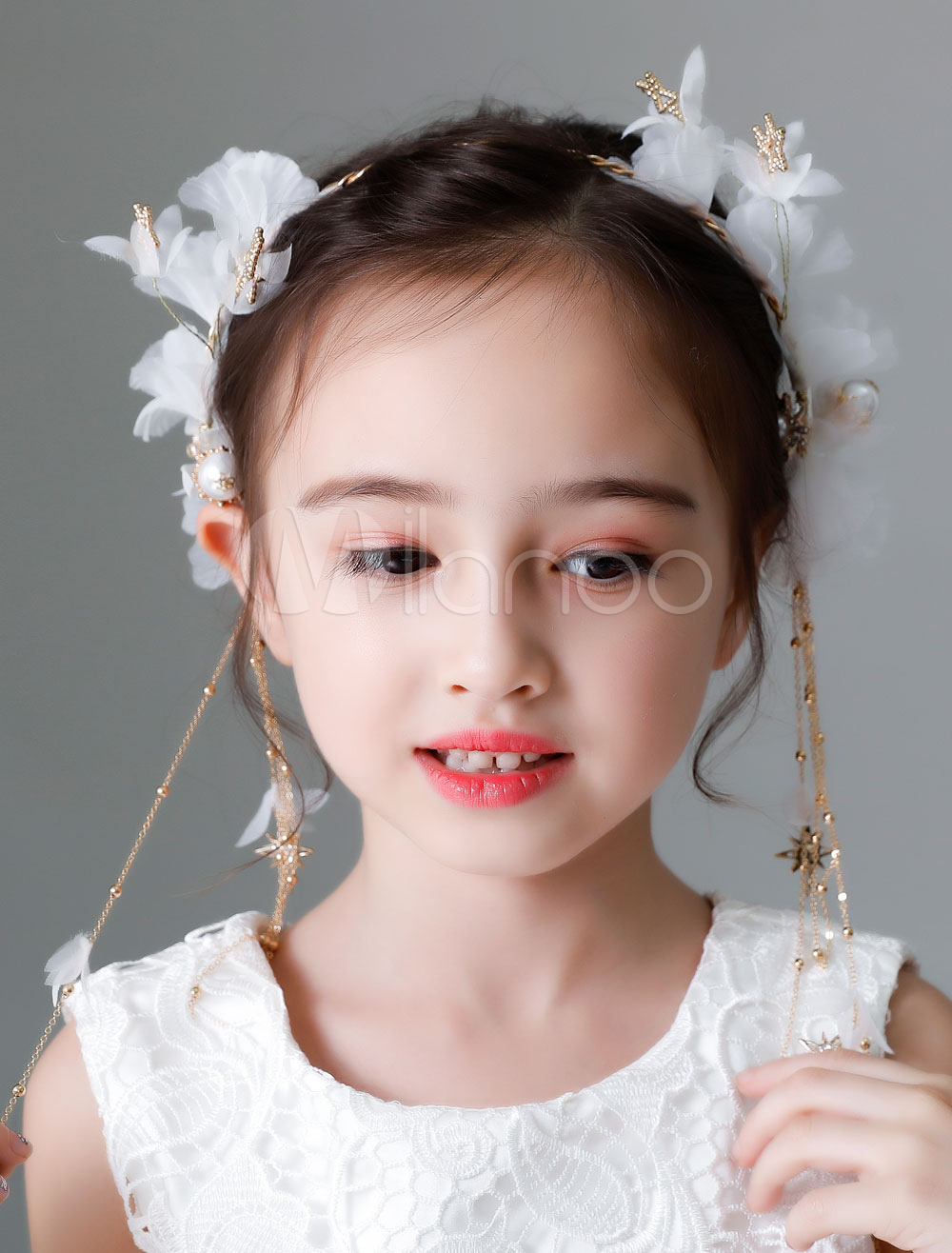 Flower Girl Hair Accessories Ivory Stars Kids Wedding Headpieces