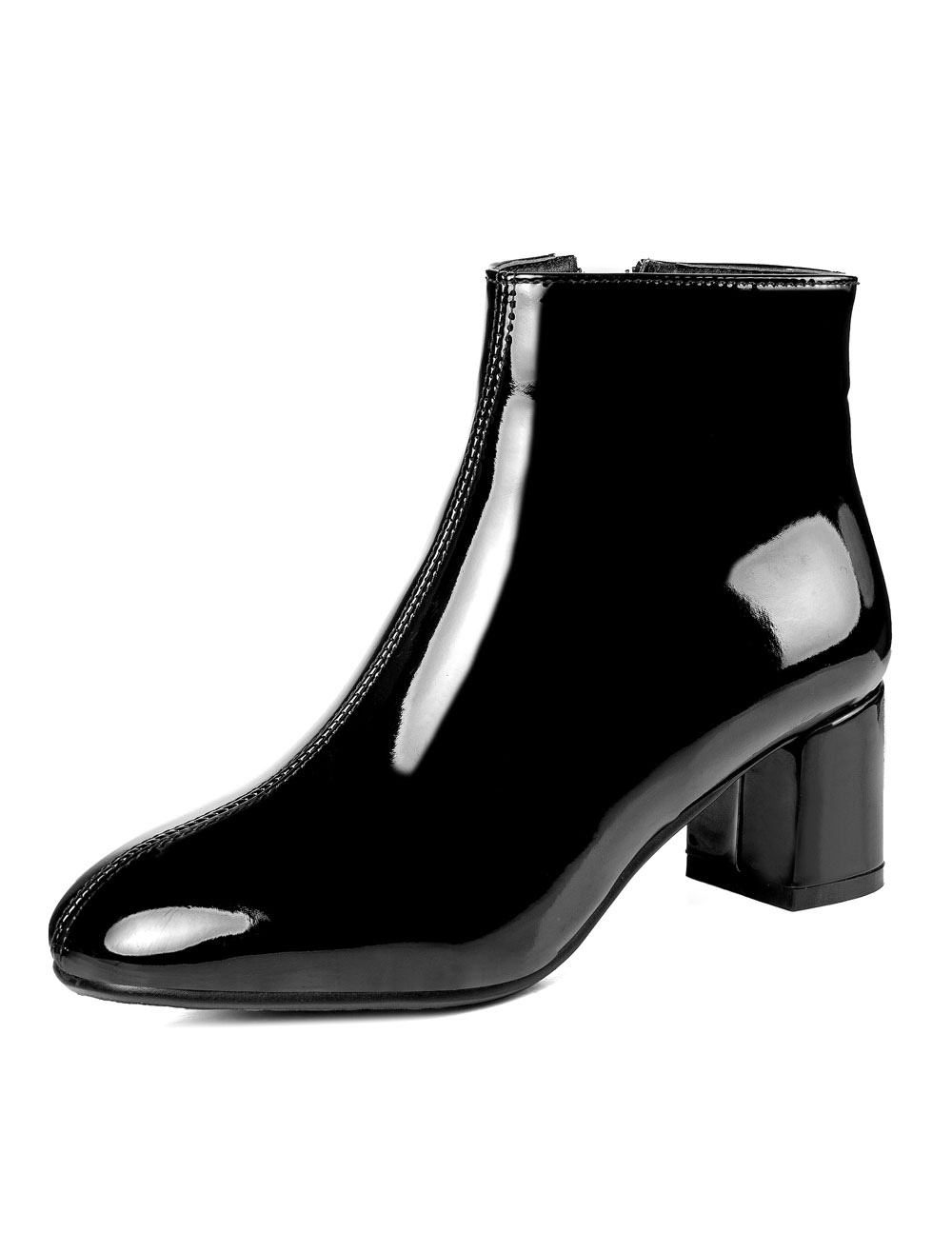 chunky heel short boots