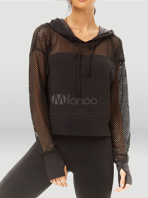 sheer black hoodie