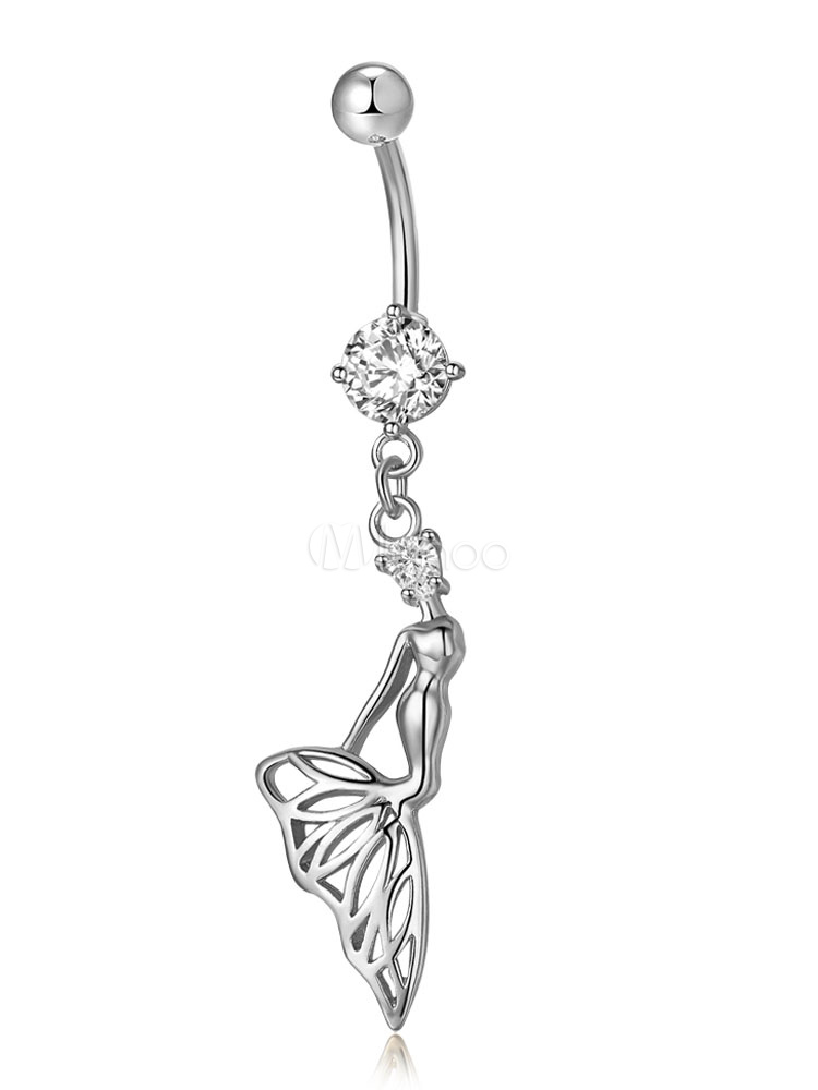 Mermaid Belly Ring Rhinestone Piercing Navel Jewelry - Milanoo.com