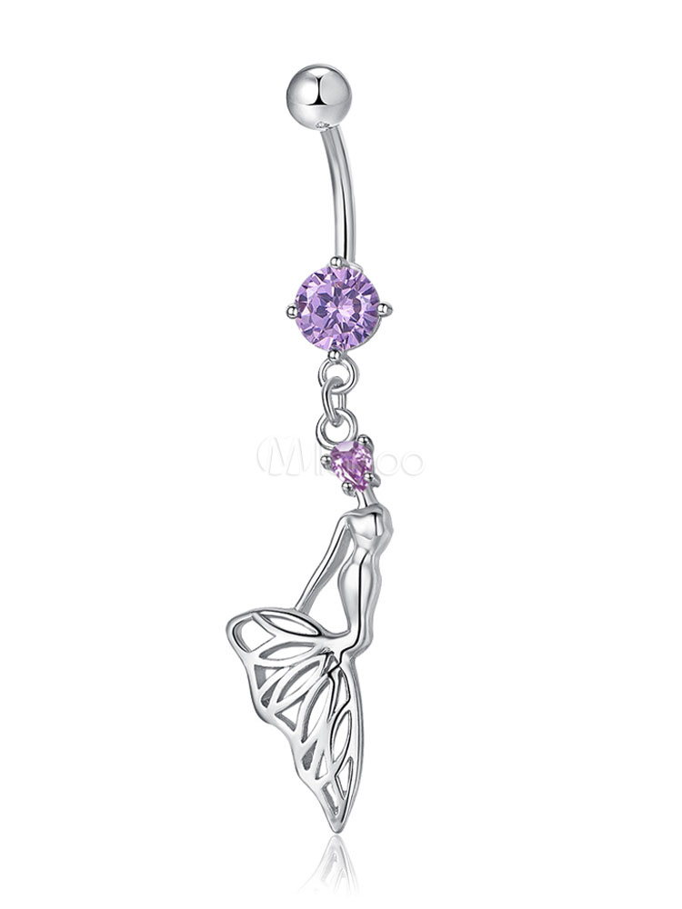 Mermaid Belly Ring Rhinestone Piercing Navel Jewelry - Milanoo.com