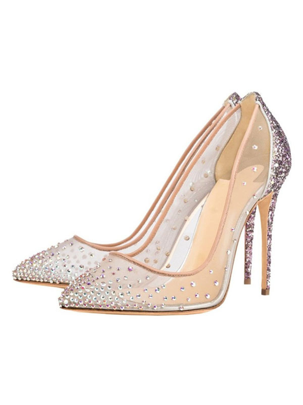 scarpe con tacco brillantini