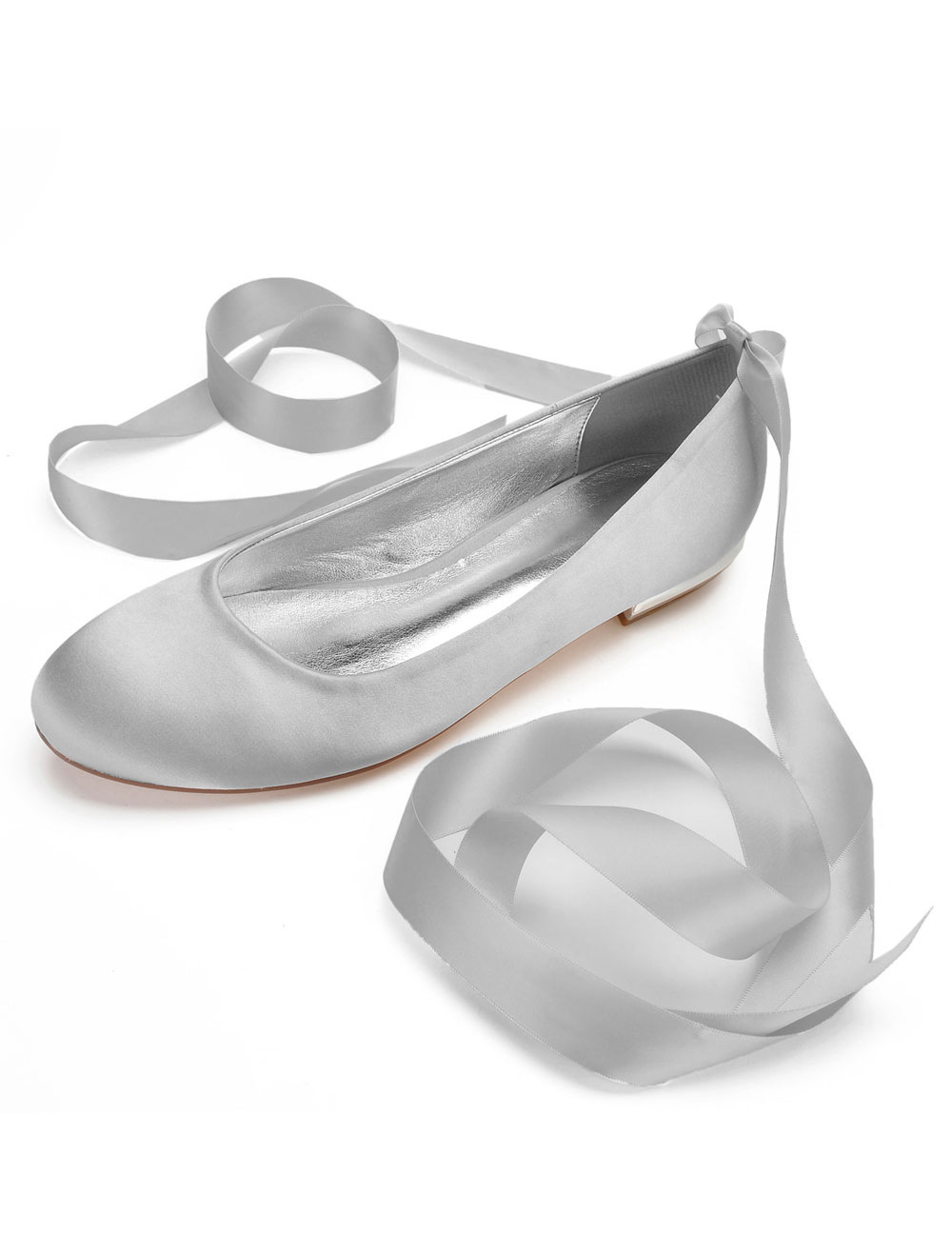 silver flat shoes