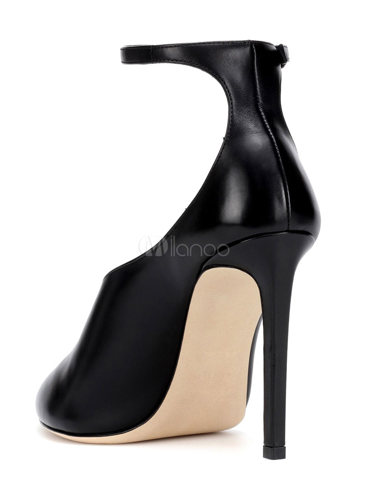 black high heels strap