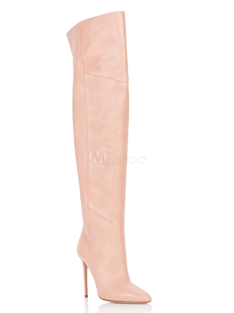 thigh high boots wide calf chunky heel