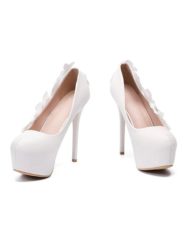 Shoes Occasion Shoes | Women's Flower Platform Stiletto Heel Bridal Pumps - TJ72578