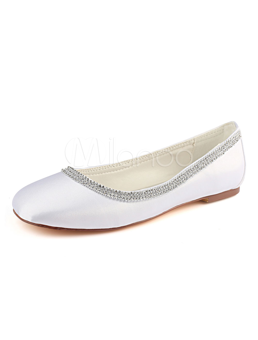 Bride Shoes Ivory Rhinestones Slip 