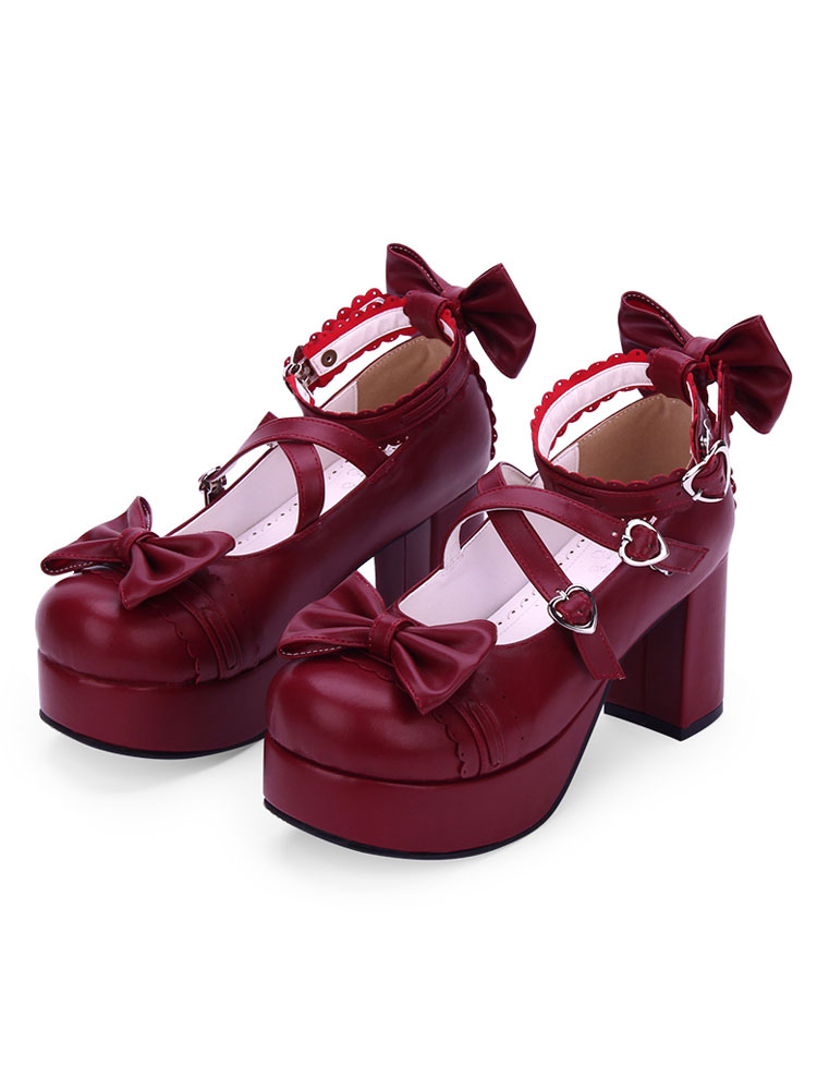 burgundy strappy shoes