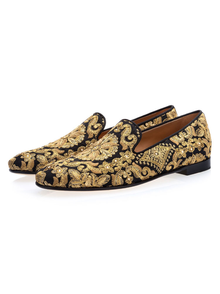 black gold loafers mens