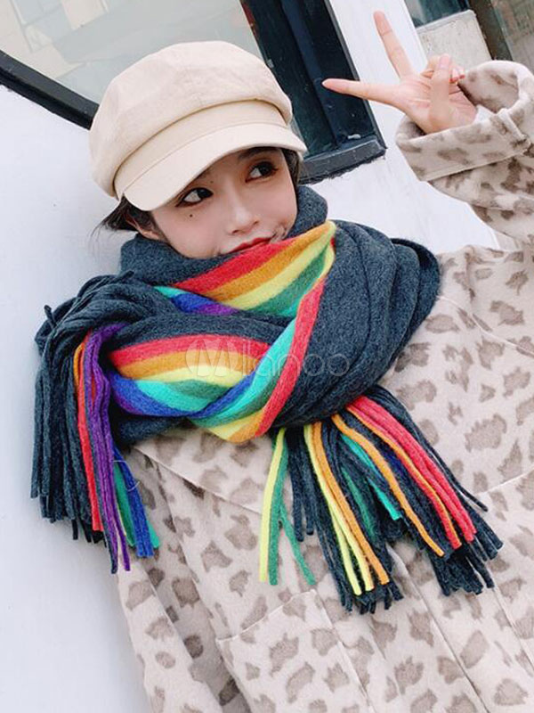 Rainbow blanket scarf Clearance