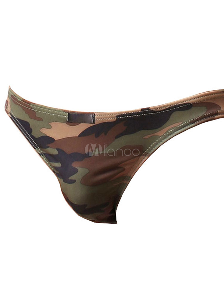 Slip Homme Nylon Culotte Camo Print Hunter Vert
