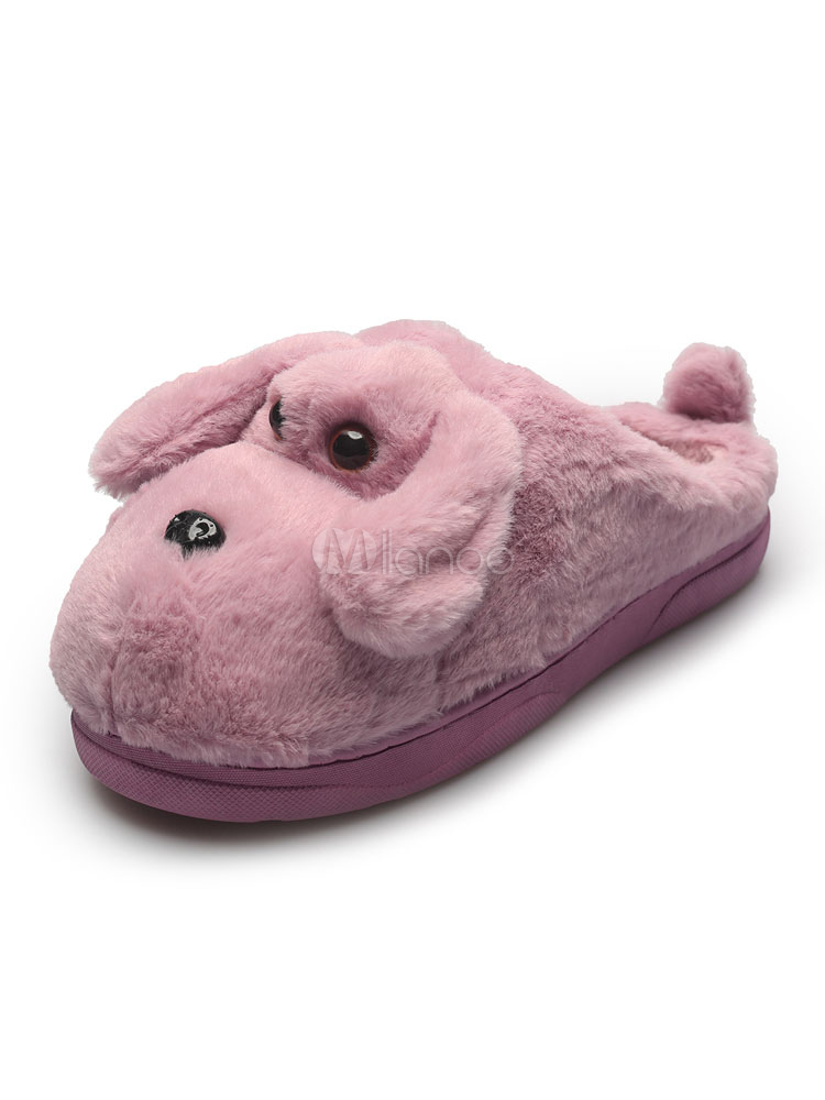 Women House Slippers Plush Round Toe 