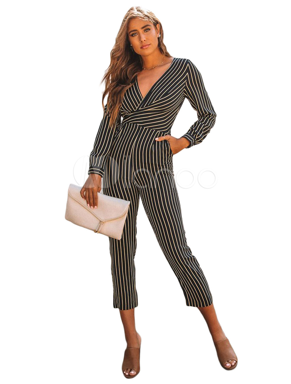 long sleeve cropped jumpsuit