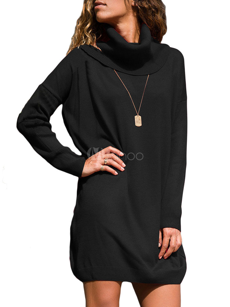 long sleeve knit mini dress