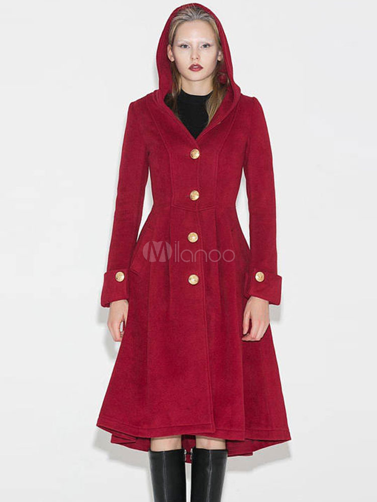 red fitted coat