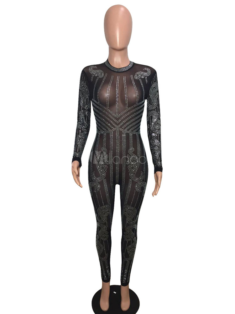 sheer glitter jumpsuit