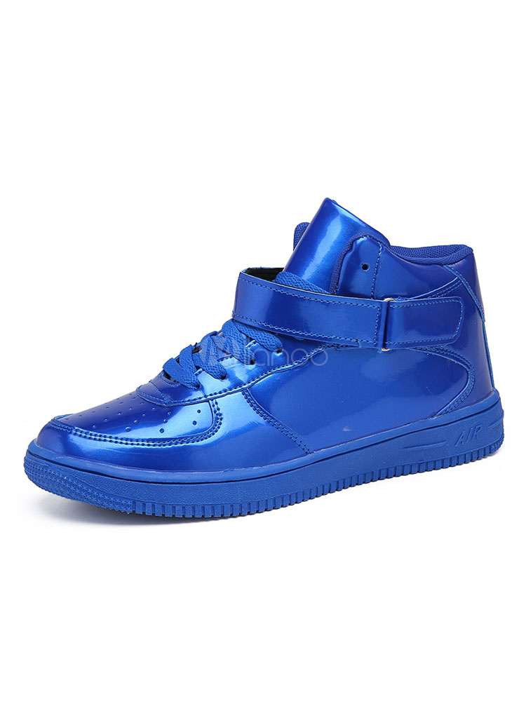 Scarpe da basket blu uomo Sneakers alte con lacci e punta rotonda -  Milanoo.com
