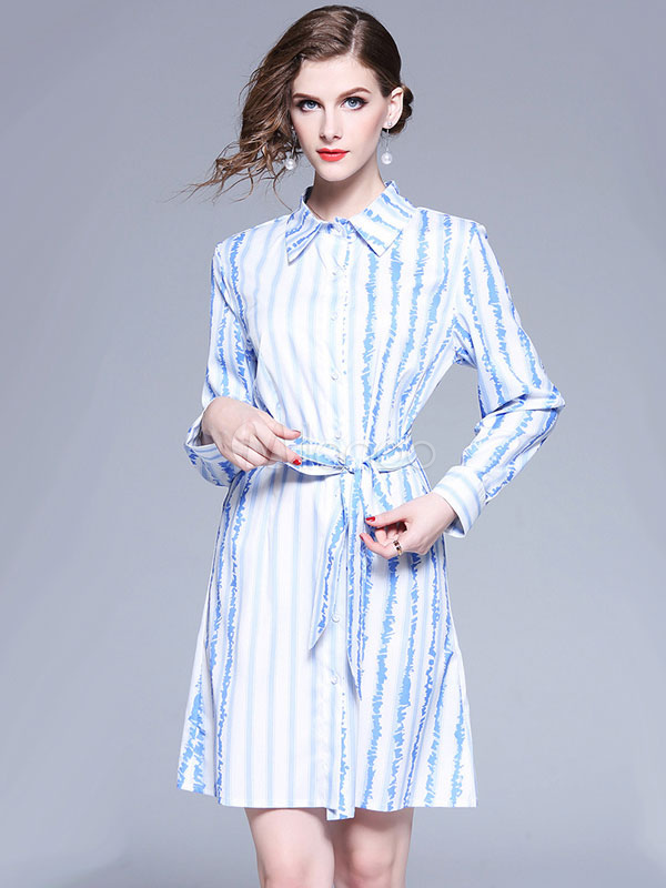 long sleeve striped midi dress