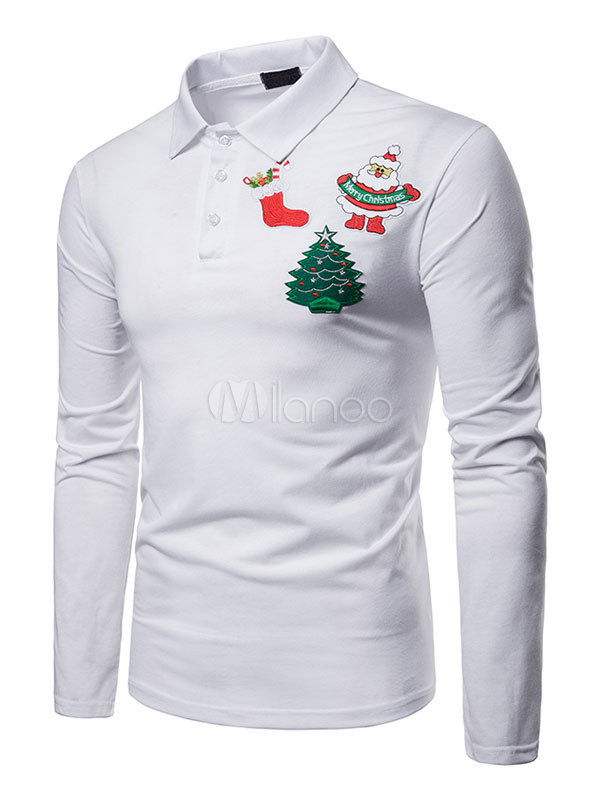 Men Polo Shirt Christmas Pattern 