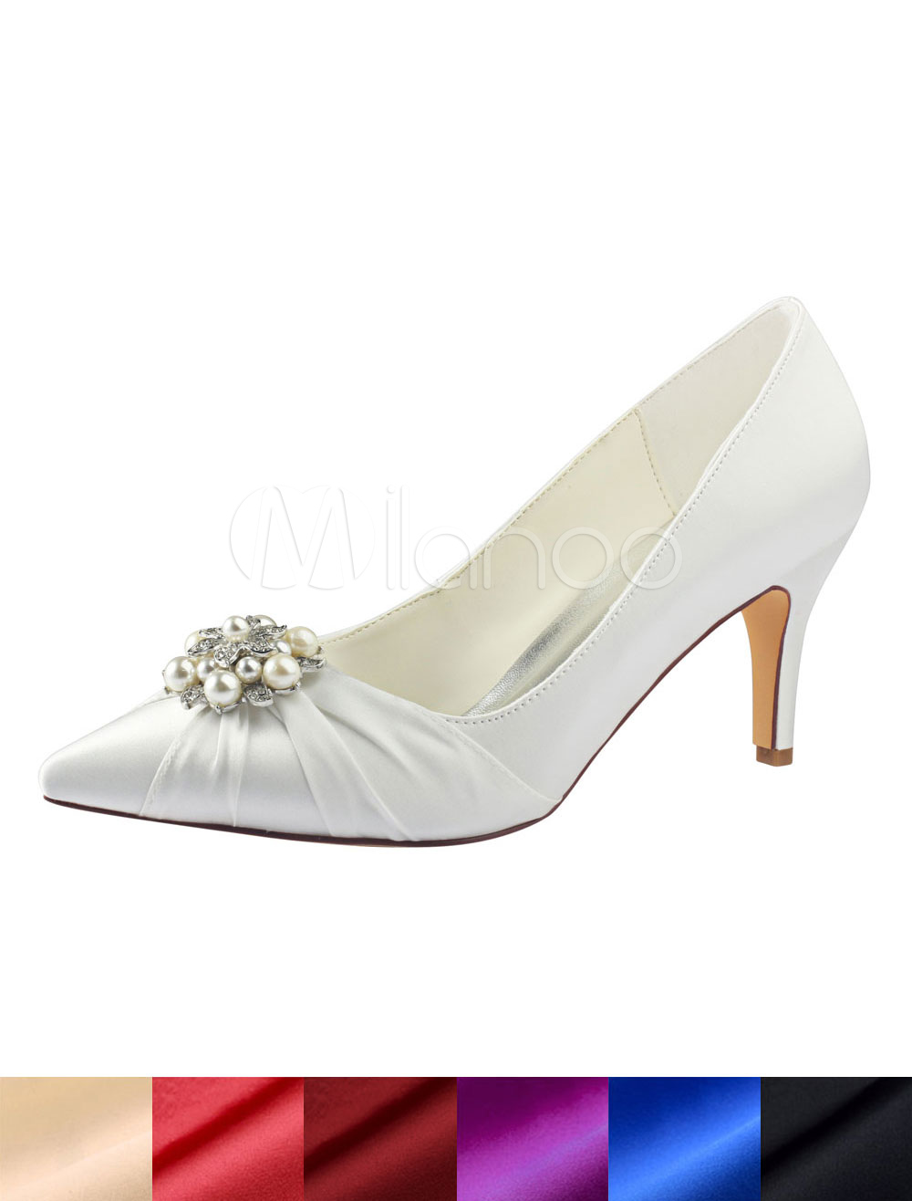 ivory wedding shoes with rhinestones
