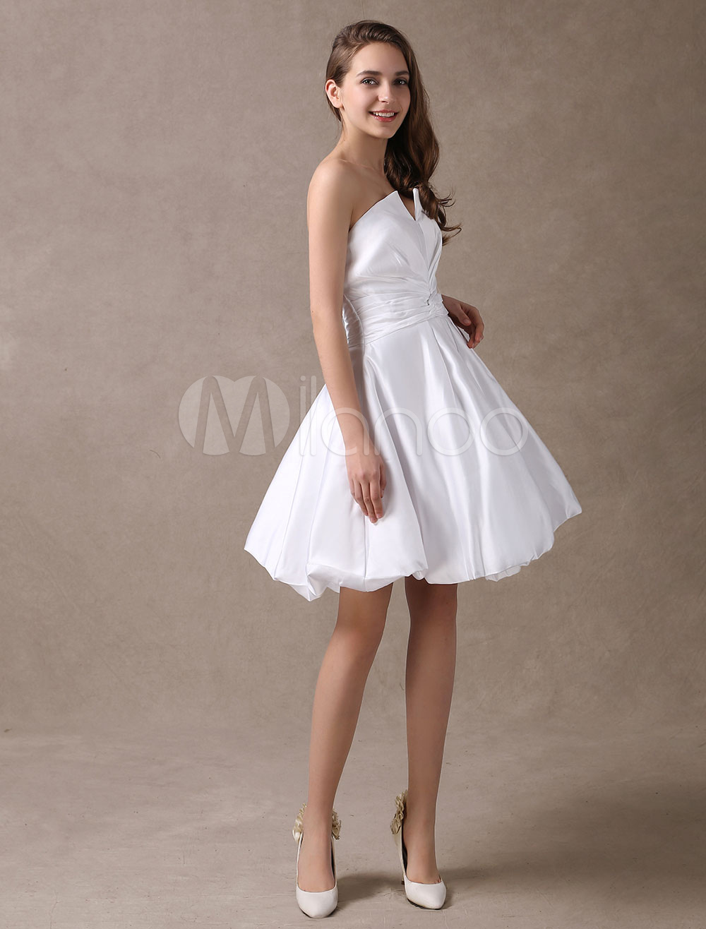 beautiful-white-satin-a-line-strapless-mini-wedding-dress-milanoo